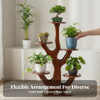 Multi-Tier Tree-Shaped Pot Holder Space Saving 5-Tier Plant Stand Anti-Slip Feet