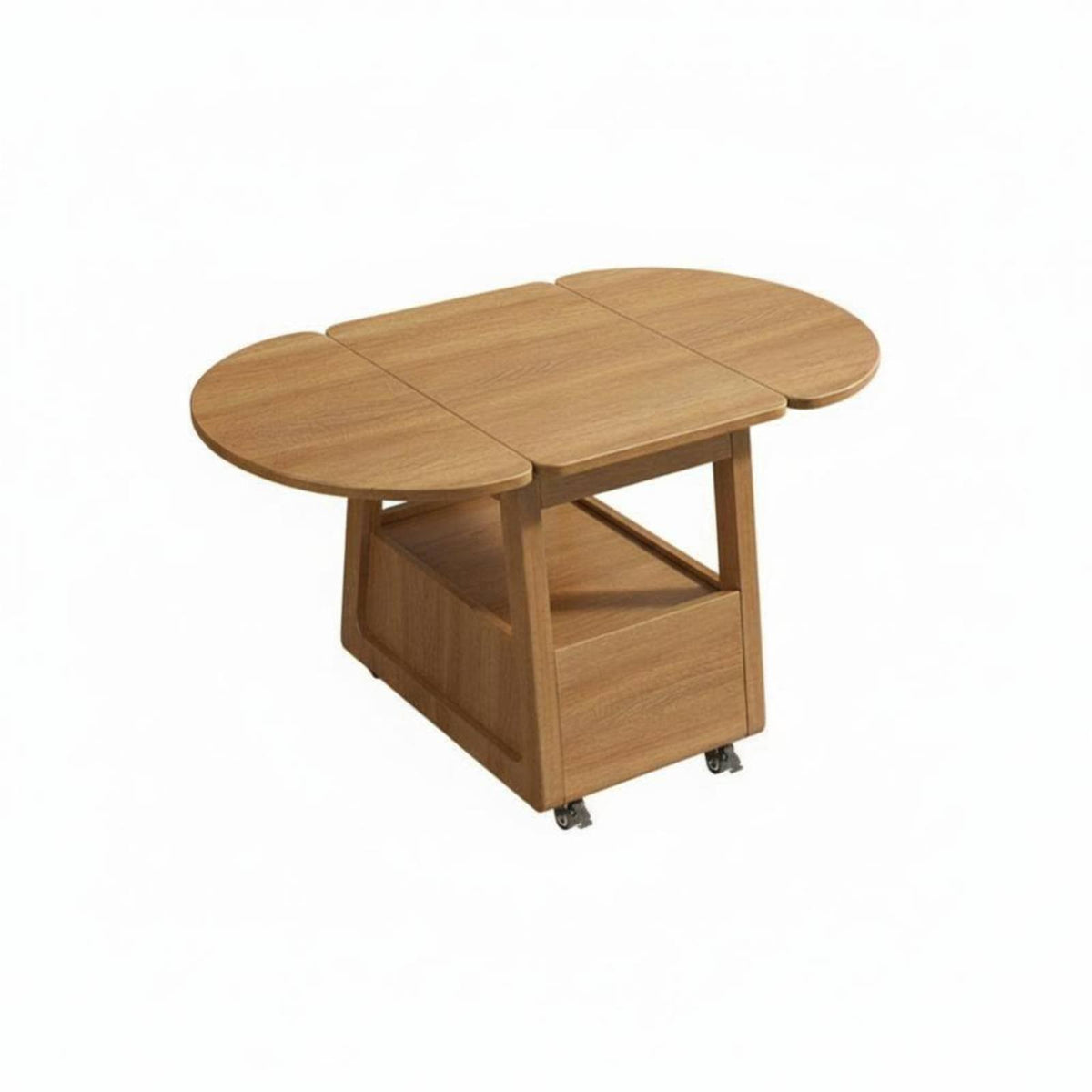 Movable with casters 2-Tier Round Rolling Table Minimalist Design Mobile Furniture Space-Saving Utility Cart Multi-Functional for Apartment Dwellers, Office Workers, Small Spaces, Living Room, Kitchen, Bedroom