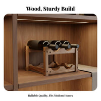 Solid Wood Wooden Wine Rack Easy Assembly without Cost Standing Wine Shelf Long-Lasting Construction without Cost Standing Bottle Organizer Sturdy & Stable for Homeowners, Entertainers, Gift Givers, Kitchen, Dining Room, Home