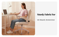 Upholstered Rolling Chair Adjustable Height for Bedroom, Adults