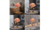Warm Glow Lotus Lamp Tabletop Floral Lamp Decorative Ambient for Bedside, Bedroom, Desk