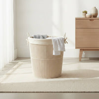 Woven Rope Basket Multipurpose Tall Rope Basket with Handles Lightweight Laundry Hamper for Washroom