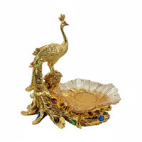 Gold Peacock Tray Luxury Design Peacock Fruit Tray Gift Idea for Coffee Table