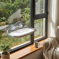 Cat Bed Window Perch with Soft Cushion, Felt Material Hammock for Indoor Cats, Strong Suction Cup Mount Window Cat Bed, Space Saving Design