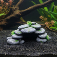 Resin Rock Cave Naturalistic Design Stacked Pebble Decoration Aquatic Habitat Hiding Location No Edges Aquatic Habitat Hiding