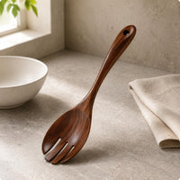 Teak Kitchen Utensil Single-Piece Wooden Cooking Spoon Set Wood Grain