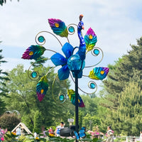 Solar Peacock Stake Translucent Globe Outdoor Decor Iron for Courtyard