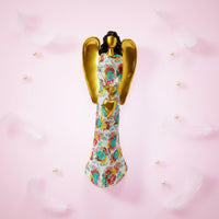 Heart Angel Figurine Gift Idea Angel Statue Hand Painted for Entryway, Tv Stand