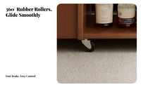 2-Tier Rolling Trolley Easy to Move Side Table with casters for Students, Parents