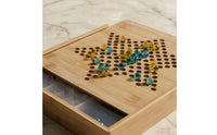 Bamboo Game Board with Storage Interchangeable Boards Wooden Board Game Collection for Home Entertainment