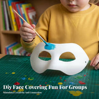 DIY Project Unpainted Paper Pulp Mask Creative Fun Blank Paper Pulp Masquerade Form Lightweight Craft Supply Assorted Designs for Children, Teachers, Kindergarten, Halloween Events, Stage Performance, Theatrical Productions