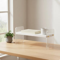 Wooden Desk Shelf Multi-Use Desktop Storage Rack Stable Design for Study