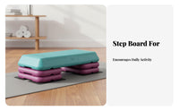 Non-Slip Surface Aerobic Step Platform Stable Design Fitness Stepper with Risers Heavy Duty Aerobic Exercise Deck Reinforced Construction for Home Gym
