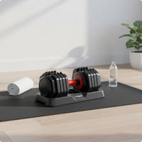 Adjustable Dumbbell Pair Space-Saving Dumbbell Pair with Base