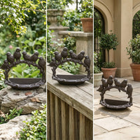 Cast Iron Bird Feeder Rustic Pedestal Bird Feeder Decorative for Yard, Gardeners