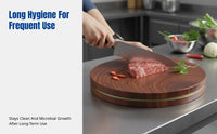 Round Cutting Board Reversible Design Butcher Block Cutting Board Handmade Prep Station for Butchers, Chefs