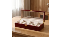 Lacquered Watch Storage Box with Glass Lid Glossy Watch Box with Glass Lid High End Transparent for Bedside Table
