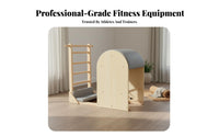 Solid Wood Frame Pilates Ladder Barrel Long-Lasting Construction Wooden Ladder Barrel Ergonomic Design Home Workout Machine High-Density Foam Padding for Beginners, Adults, Office Workers, Core Strengthening, Gym