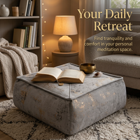 Footstool Pouf Chair Pouffe, Velvet Beanbag Ottoman Round Circle, Living Room Po #variant:Square M (38x38x14cm)
