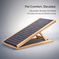 Dog Ramp for Sofa and Bed with Adjustable Height for Small Pets, Wooden Steps for Living Room and Bedside, Foldable Stairs with Sturdy Support