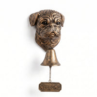 Rectangular Plaque Decorative Welcome Sign Antique Bronze Dog Doorbell