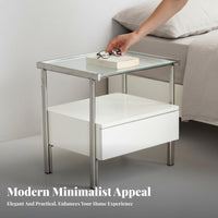 Cylindrical Bedside Table Modernist Design Nightstand Modern Minimalist for Adults