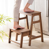 Foldable Bamboo Step Stool for Children and Adults, Modern Minimalist