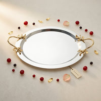 Serving Tray with Handles Long-Lasting Stainless Steel Tray Long-Lasting