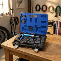 Disc Brake Caliper Tool Set with Carry Case Air-Powered Caliper Piston Rewind Tool Kit Universal Disc Brake Piston Compressor for Mechanics, Workshop