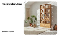sturdy Wood Construction Multi-Tier Standing Shelf Nordic aesthetic standing shelf Open Shelving Display Rack Minimalist Design for Book Lovers, Apartment Dwellers, Office Workers, Study Room, Bedroom, Entryway, Kitchen