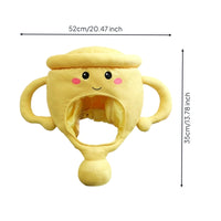 Fuzzy Hat with Handles Soft Trophy Hat Lightweight Headwear for Partygoers