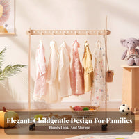 complimentarystanding House-Shaped Clothes Rack Childaccessible Height children's Furniture Playful Design Garment Stand Easy Assembly for Toddlers, Babies, Parents, Kindergarten, Bedroom, Playroom, Entryway