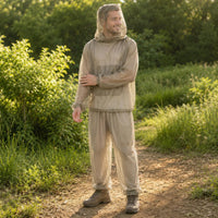 Hooded Mesh Top and Pants Lightweight Protection Suit Breathable Hooded Jacket Set for, Farming, Fishing