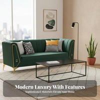 Modern Design 2-Seater Loveseat high-resilience Foam Sofa Couch Ergonomic Support Household Furniture Sturdy Frame for Apartment Dwellers, Small Business Owners, Living Room, Reception Area, Office, Bedroom