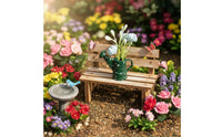 Miniature Watering Can Flowerpot Spring Atmosphere Miniature flower container Detailed 1:12 Scale Flower Arrangement for Hobbyists