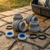 4 Pieces Sealing Rings Threaded Pool Hose Adapter PTFE Threaded Pool Hose Fitting Thread Seal Tape Stepped Barb Adapter