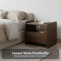 2-Tier Transparent Stand Space-Saving Nightstand polished Rounded Corners