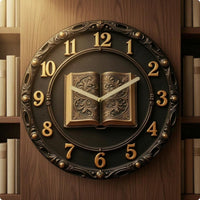 Round Analog Wall Timepiece 12-Hour Clock Face Home Decor Easy to Read