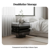 3-Tier Rotating Cylinder Cabinet Floating Effect Nightstand Minimalist Aesthetic Multi-Functional for Students, Small Spaces