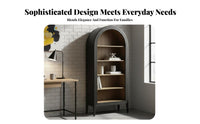 Arched shelving unit Floor-Standing Arched Top shelving unit Opendesign Shelving Storage Furniture for Book Lovers, Decorators, Study Room, Bedroom