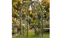 Metal Garden Arch Stable Base Scrollwork Arch Trellis Ground Stakes Arched Trellis for Park