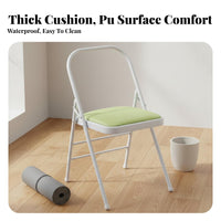 Foldable Design Folding Mind-Body Chair Multi-Functional Mind-Body Assistance Stool Sturdy Steel Frame Folding Exercise Chair Padded Seat for Women, Beginners, Seniors, Home Gym