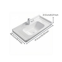 Rectangular ceramic vanity sink, alabaster finish