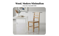 Ladder Back Chair Comfortable for Long Sitting Wooden Seat Anti-Slip Foot Pads