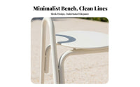 Long Backless Stool Indoor & exteriordoor Wavy Seat Bench Creamy Look Multi-Functional for Homeowners, Families