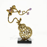 Gourd Statue with Crystal Gilded Tabletop Ornament Decorative for Homeowners