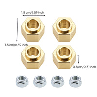 Replacement Axle Connector Precision Machined Brass Connector Hex-Shaped Car Parts for Hobbyists, off-Road Crawling
