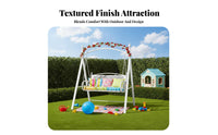 Waterproof Canopy Swing Bench Sunproof Garden Seating Weather Resistant Outdoor Furniture Strong Load-Bearing for Couples, Families, Homeowners, Courtyard, Patio, Backyard, Poolside