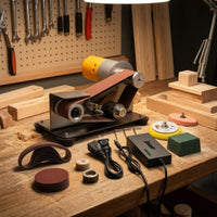 Belt Sander with Polishing Wheel Allmulti-Purpose Mini Belt Sander Blade Honing Tool Compact Tool Portable for Hobbyists