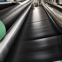 Black Composite Geotextile Membrane, 6m Thickened Geomembrane Roll, Heavy Duty Soil Stabilization Geotextile Liner, High Anti Aging